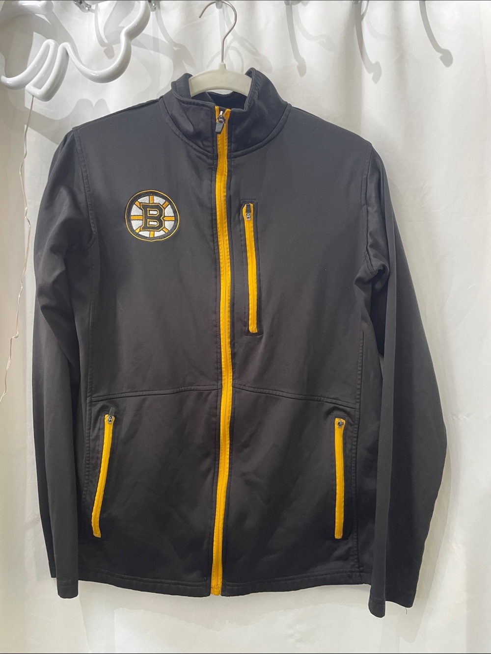 Bruins NHL Black and Yellow Jacket with Team Patch